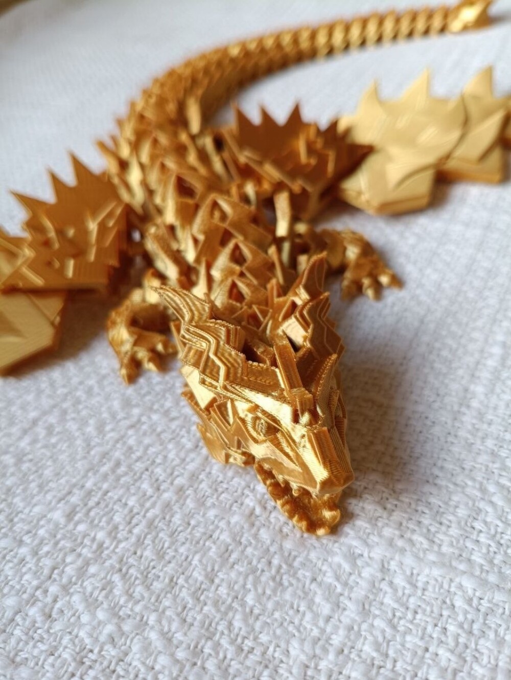 3d Printed Reptile Dragon Toy - Purple and Gold 15 In - Picture 4 of 6
